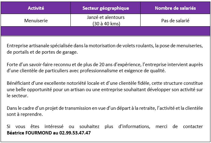 Michel MARTIN - Menuiserie Janze