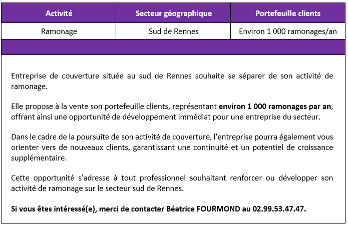 Portefeuille clients Ramonage